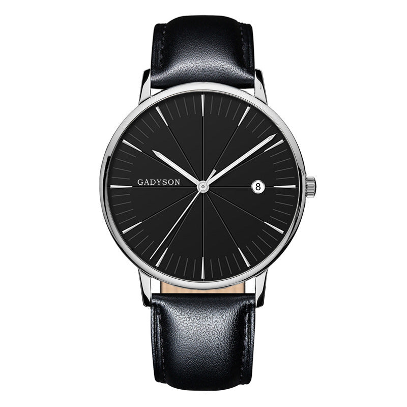 New Simple Black Business Calendar Men Watch