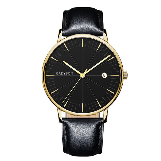 New Simple Black Business Calendar Men Watch