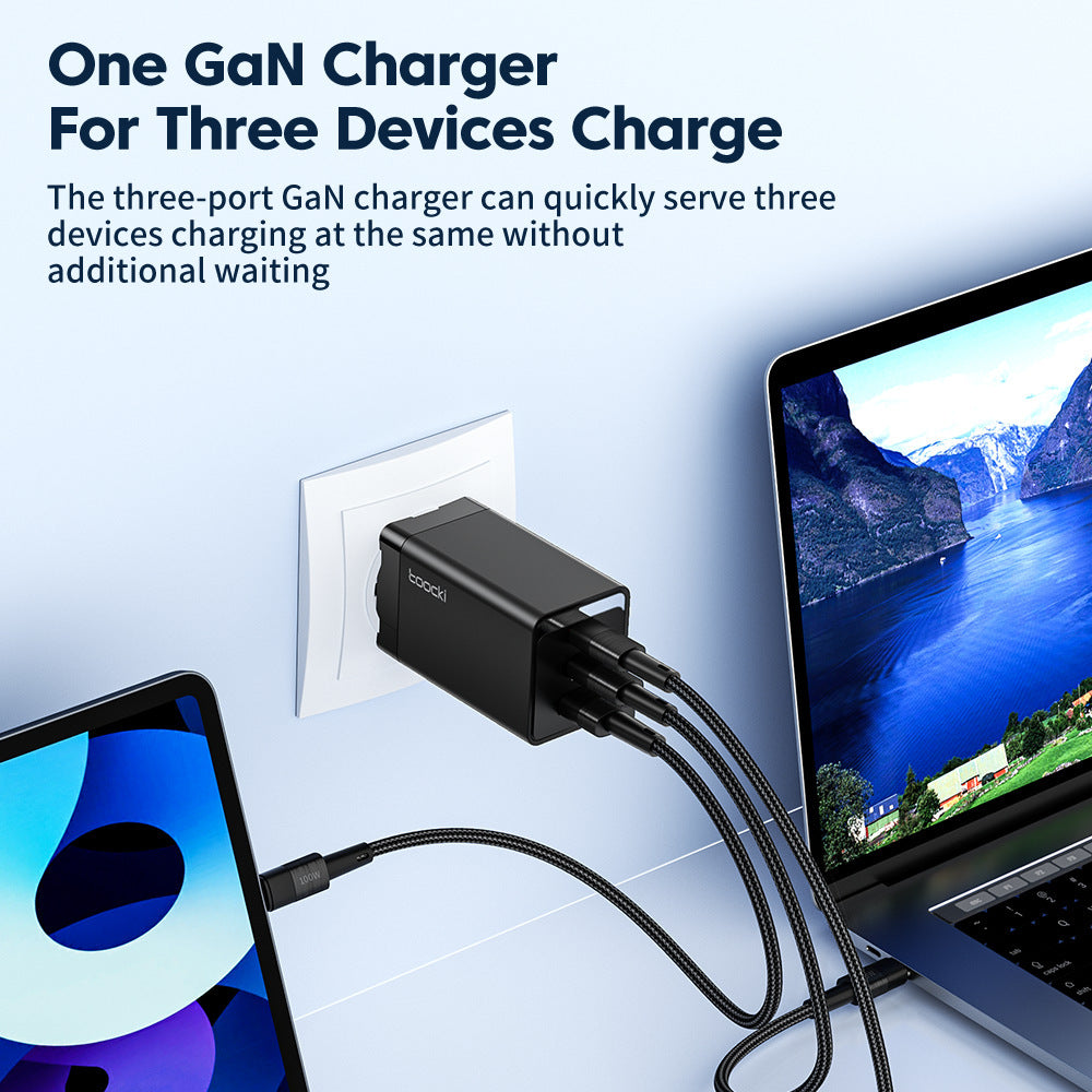 67W Pole Charger Gallium Nitride Three-port Fast Charging Charger