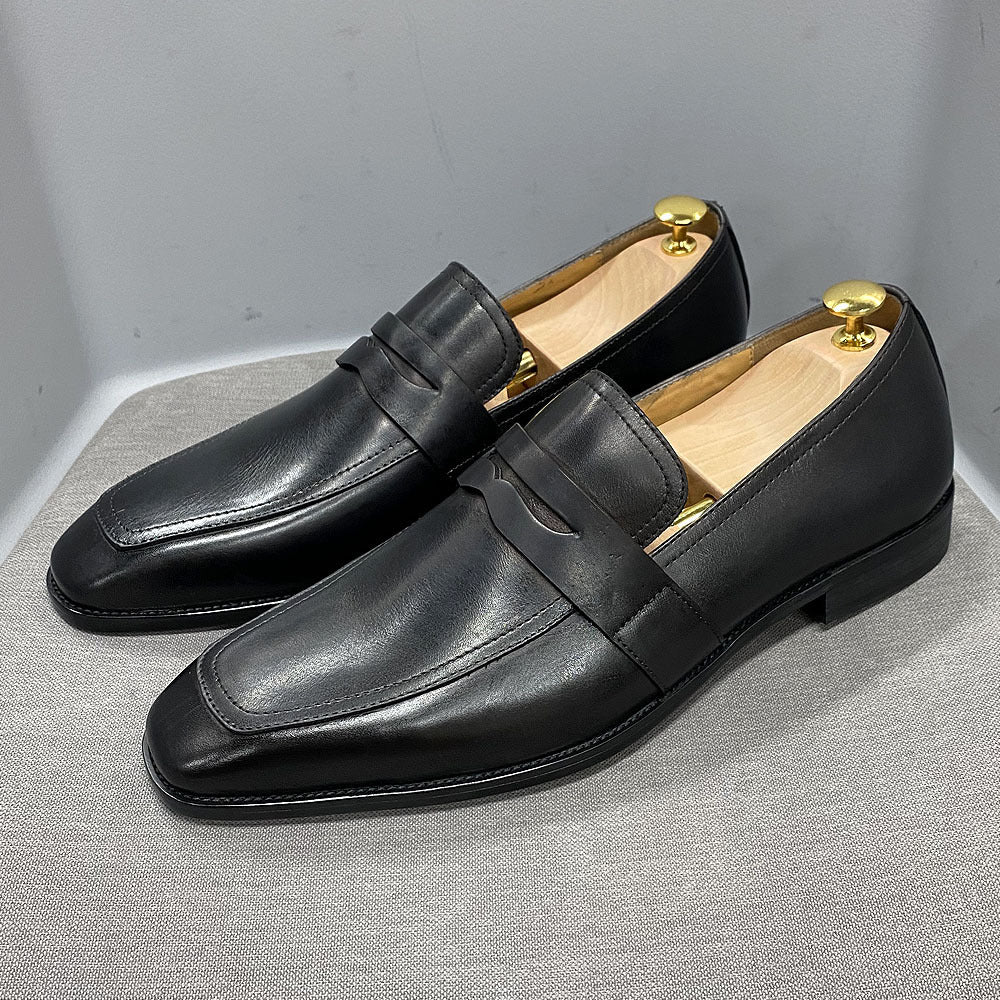 Classic Italian Style Loafers Leather Business Dress Shoes