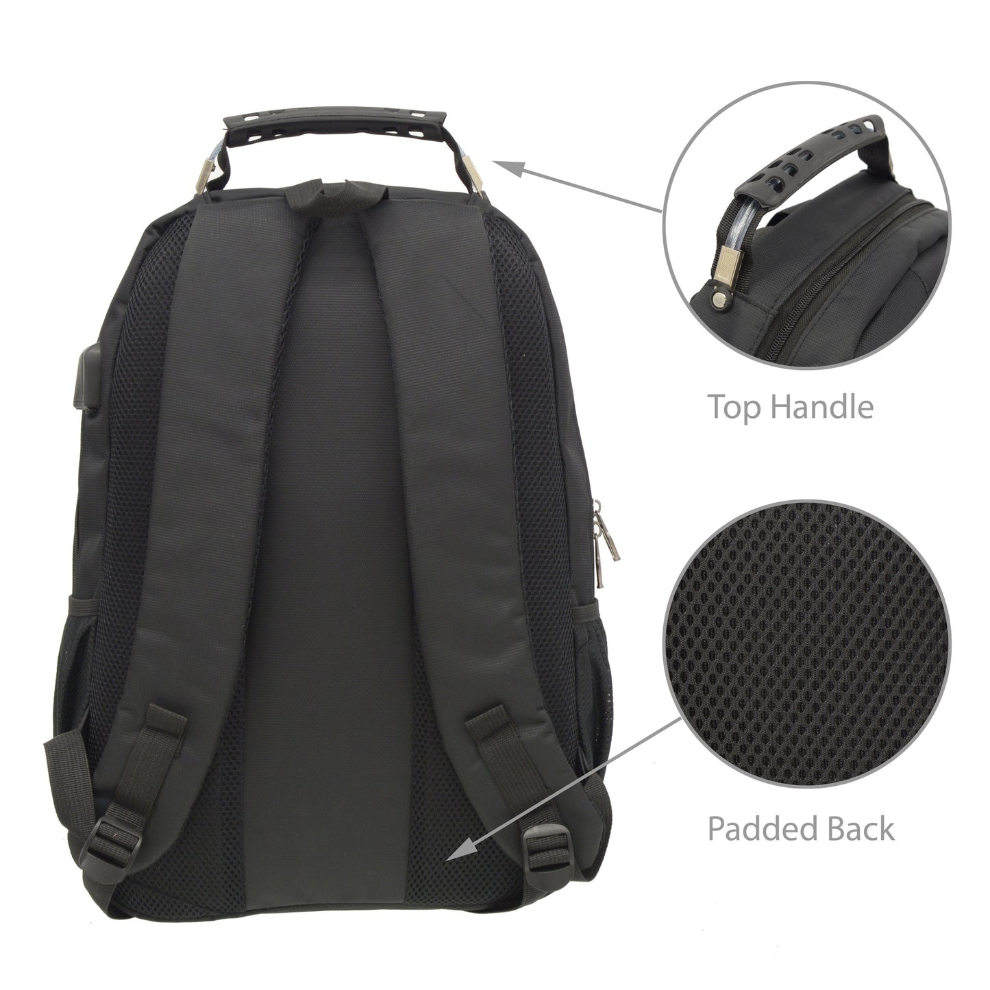 Oval Multi Pocket Backpack with USB