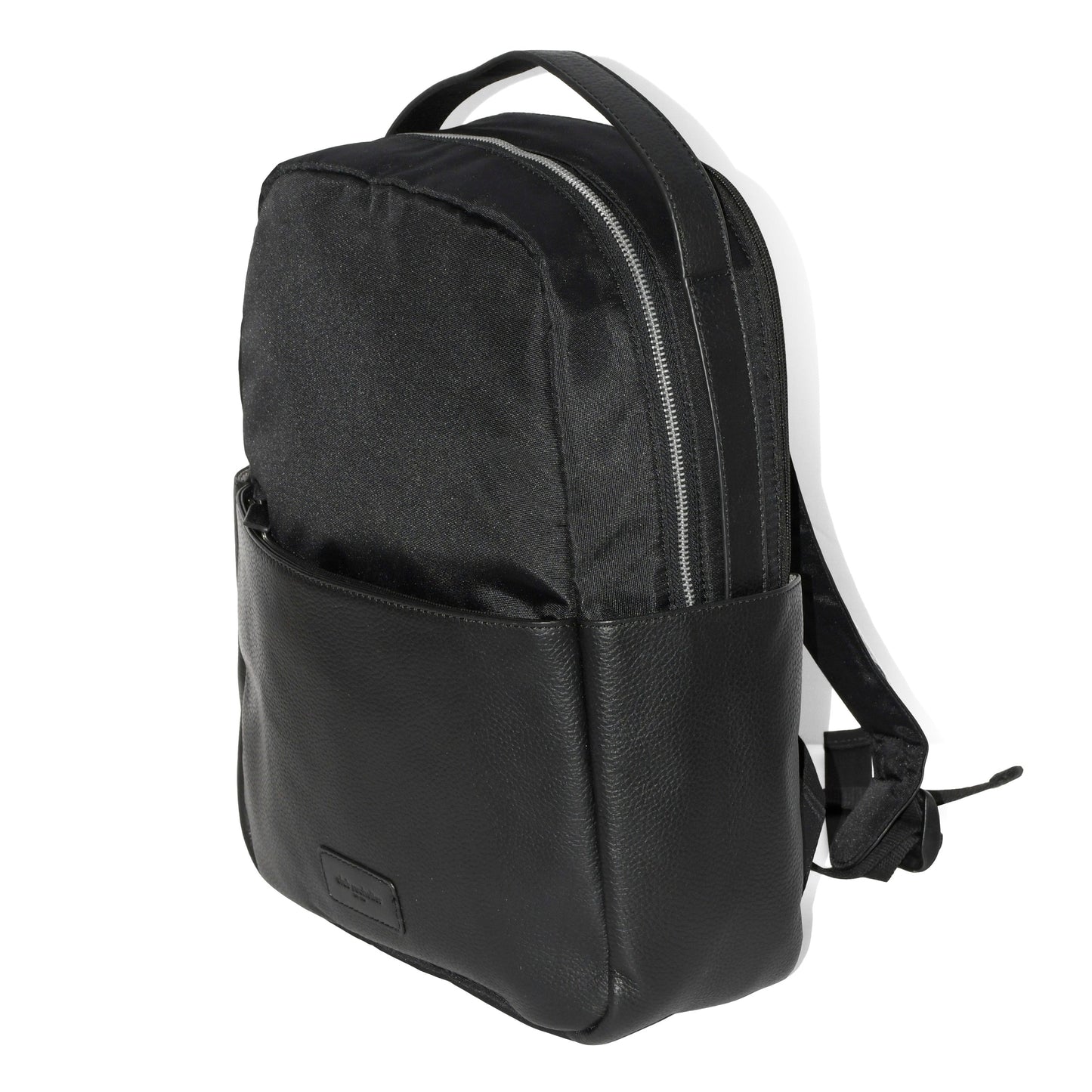 Leather Trim Double Entry Laptop Backpack