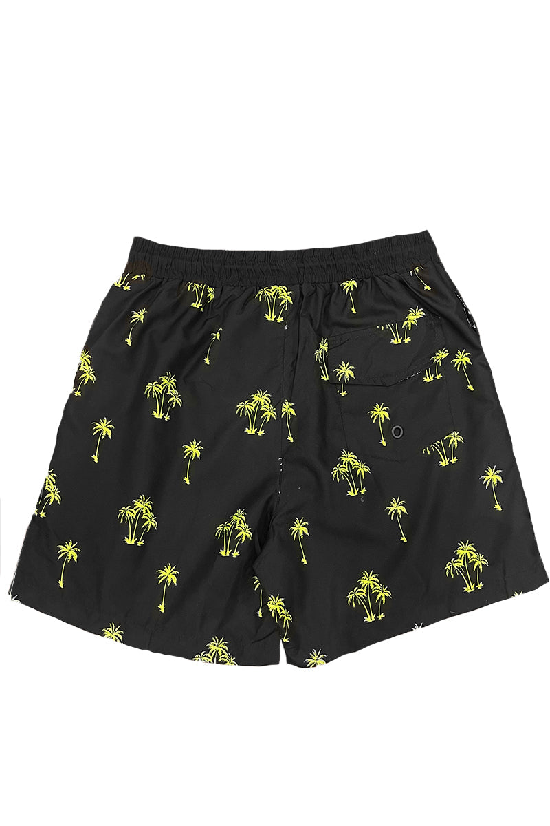 Lime Palm Print Swim Shorts