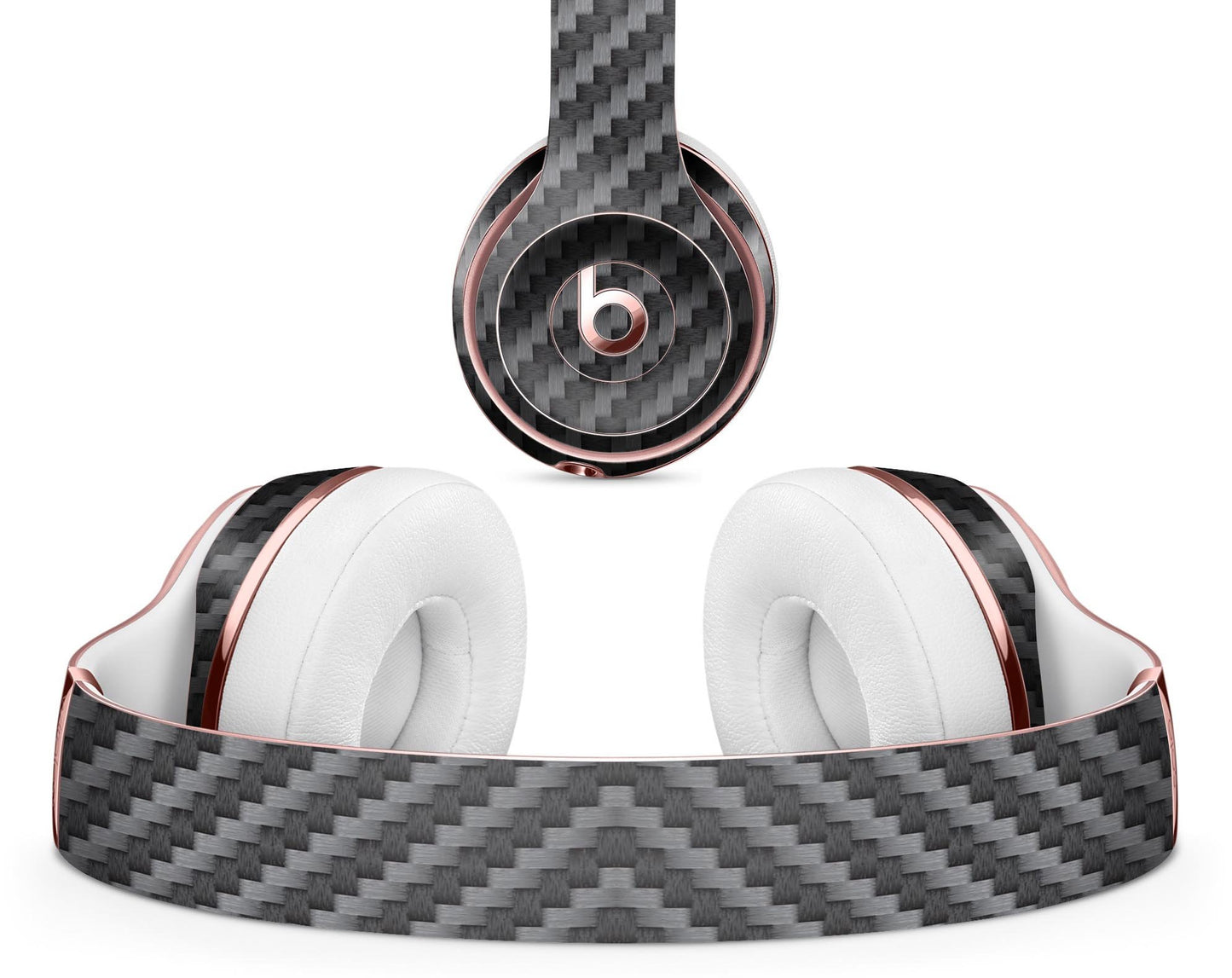 Textured Black Carbon Fiber - Full Body Skin Decal Wrap Kit for Beats