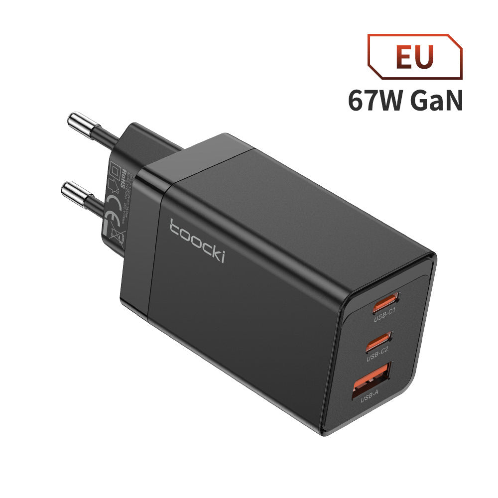 67W Pole Charger Gallium Nitride Three-port Fast Charging Charger