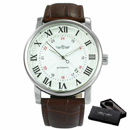 Casual Automatic Mechanical Mens Watches Top Brand Luxury Leather