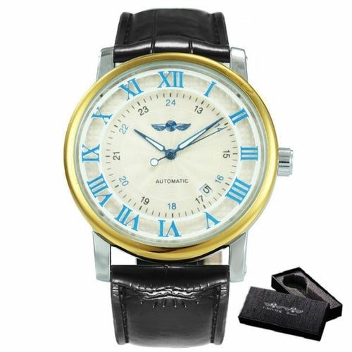 Casual Automatic Mechanical Mens Watches Top Brand Luxury Leather