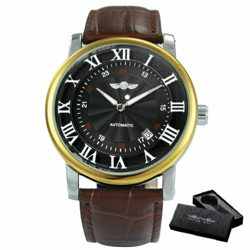 Casual Automatic Mechanical Mens Watches Top Brand Luxury Leather