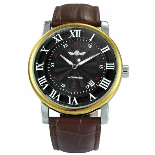 Casual Automatic Mechanical Mens Watches Top Brand Luxury Leather