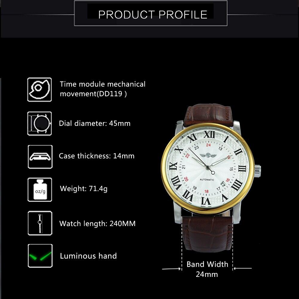 Casual Automatic Mechanical Mens Watches Top Brand Luxury Leather