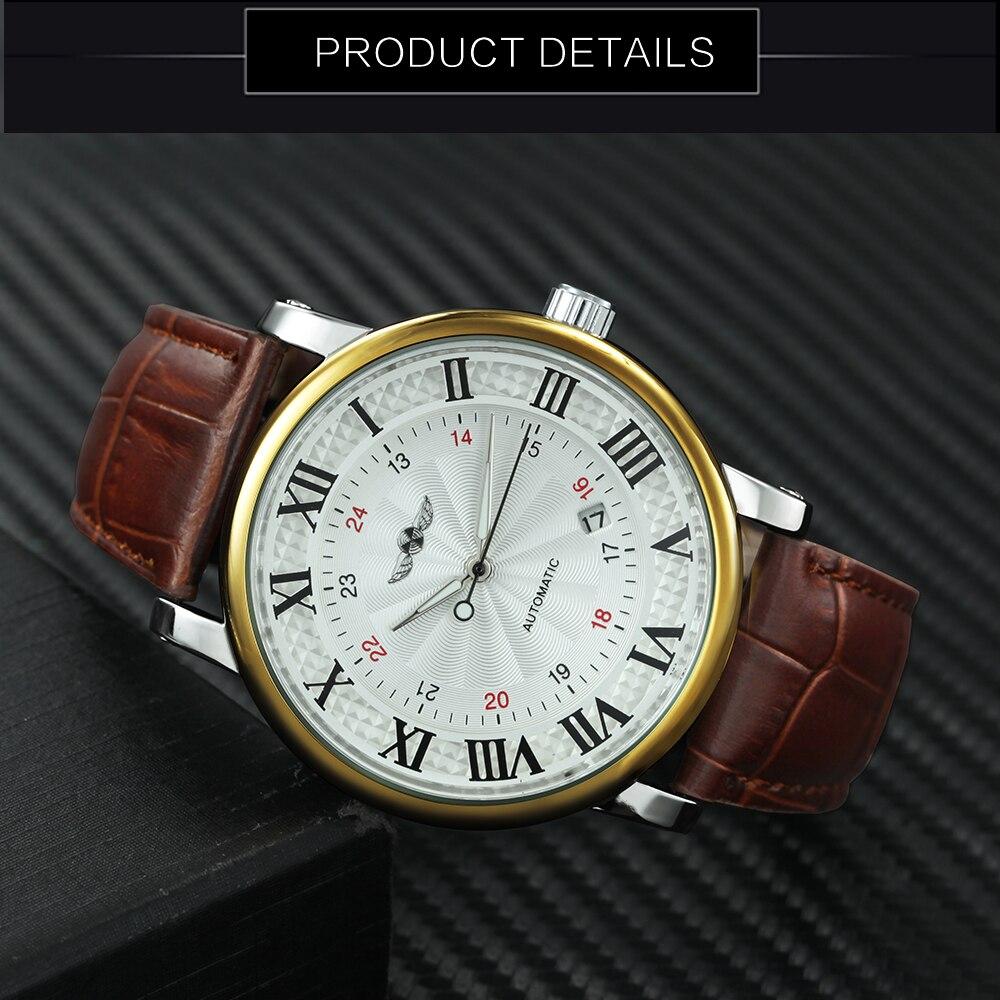 Casual Automatic Mechanical Mens Watches Top Brand Luxury Leather