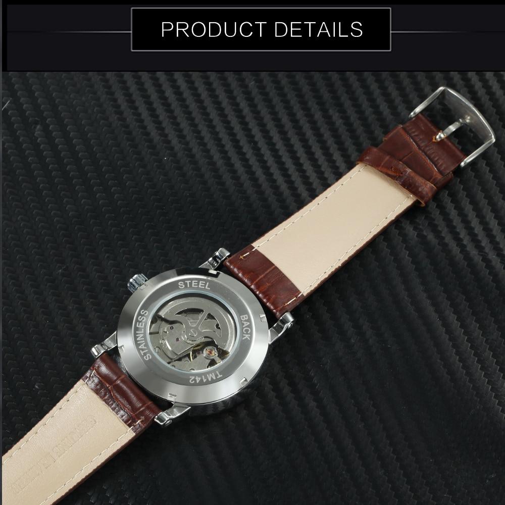 Casual Automatic Mechanical Mens Watches Top Brand Luxury Leather