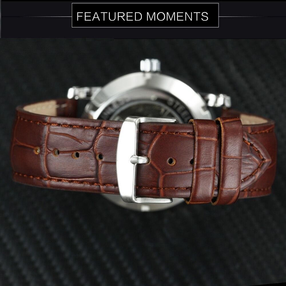 Casual Automatic Mechanical Mens Watches Top Brand Luxury Leather