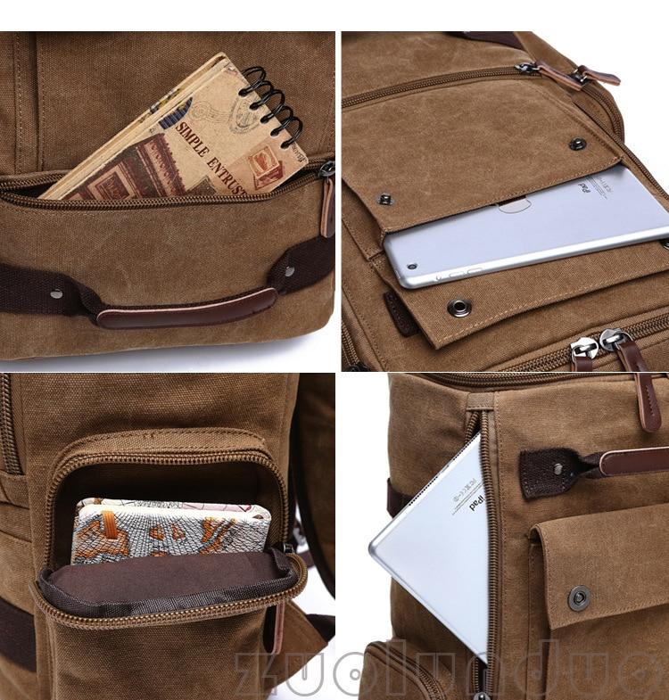 Men's Backpack Vintage Canvas Backpack School Bag Men's Travel Bags