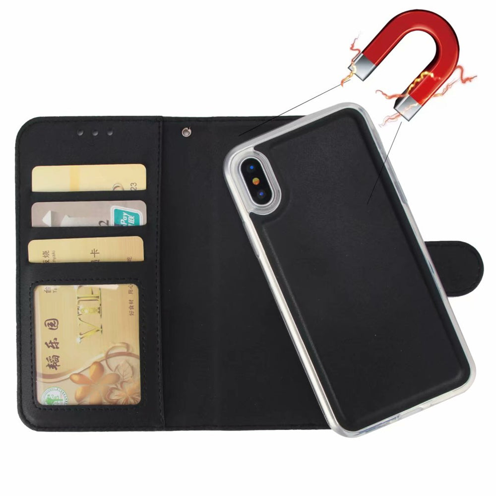 2 in 1 Magnetic Detachable Leather Wallet Case For iPhone